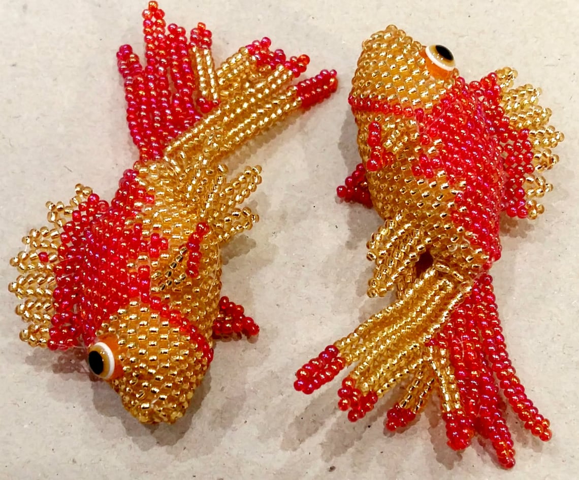 Pattern a fish/Tutorial a fish Beaded fish Bead toys Fish Etsy