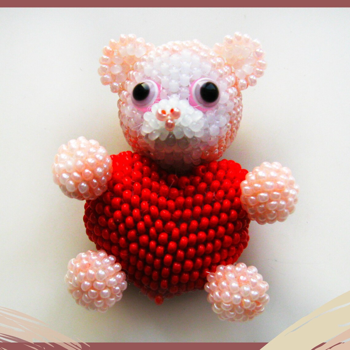 Bear Beaded patterns and tutorials peyote toy 3d Etsy