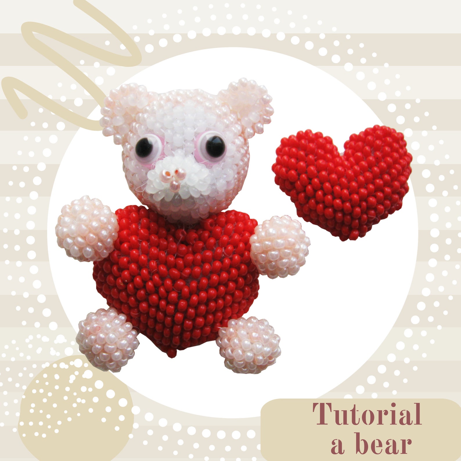 Bear Beaded patterns and tutorials peyote toy 3d Etsy