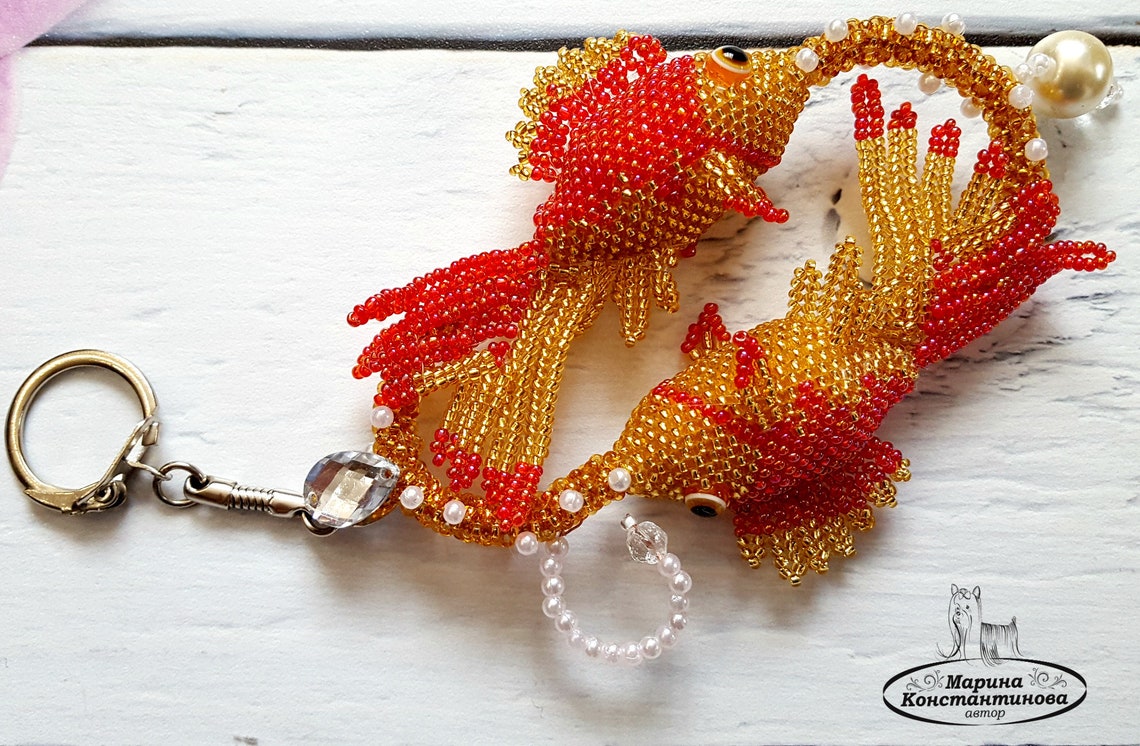 Pattern a fish/Tutorial a fish Beaded fish Bead toys Fish Etsy