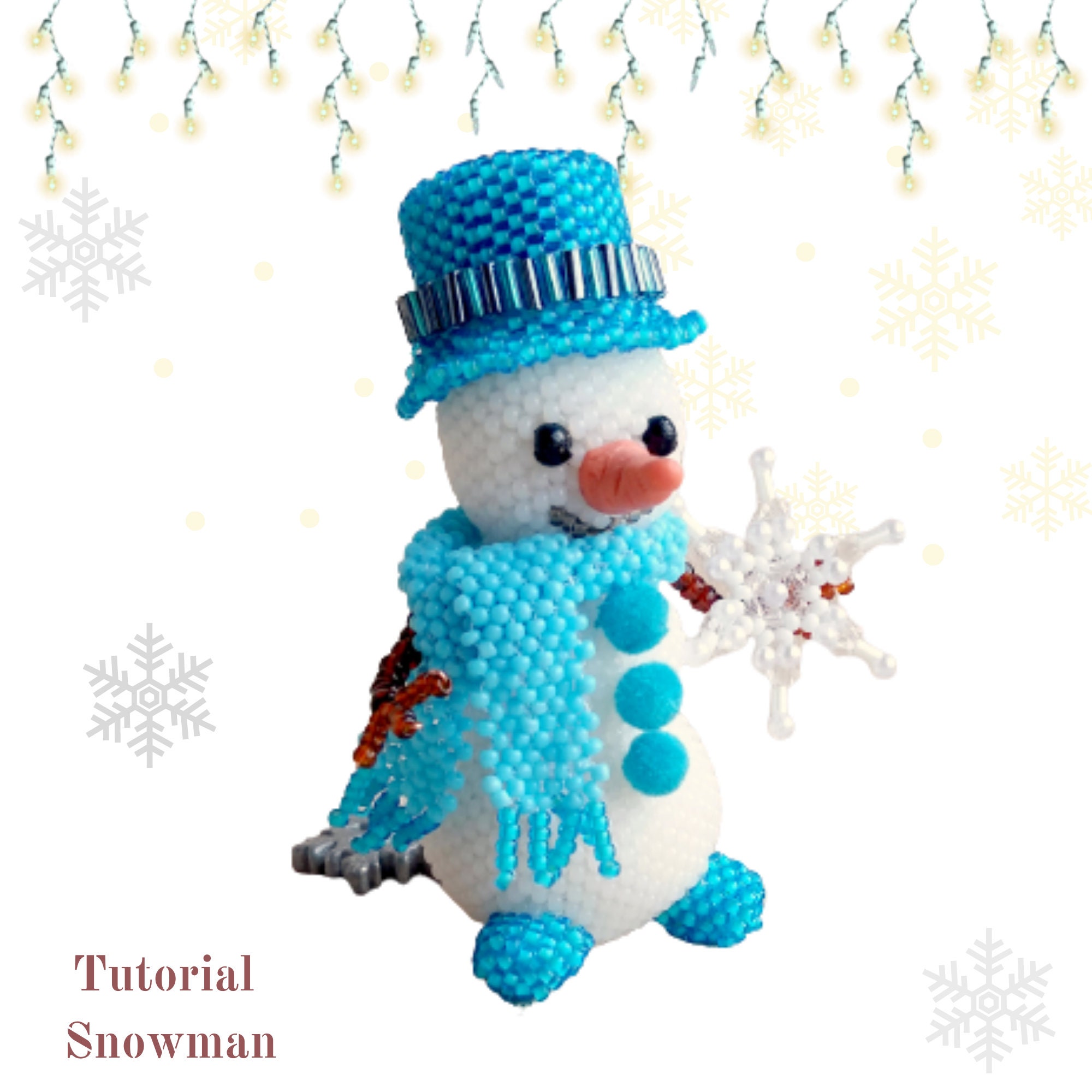 Pattern a Snowman/Tutorial How to make a beaded stuffed | Etsy