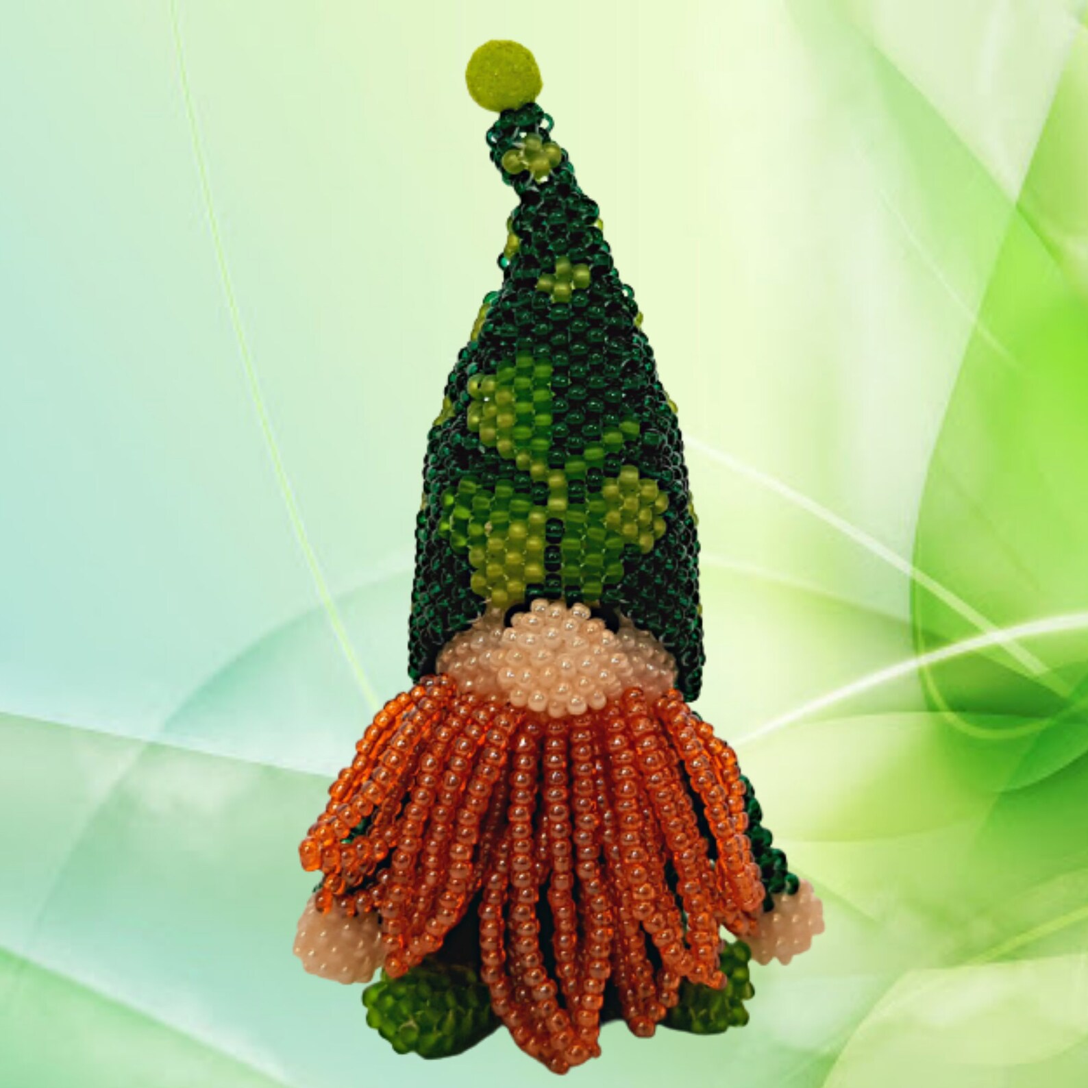 Pattern a Beaded gnome Spring/ Tutorial Beaded leprechaun for Etsy