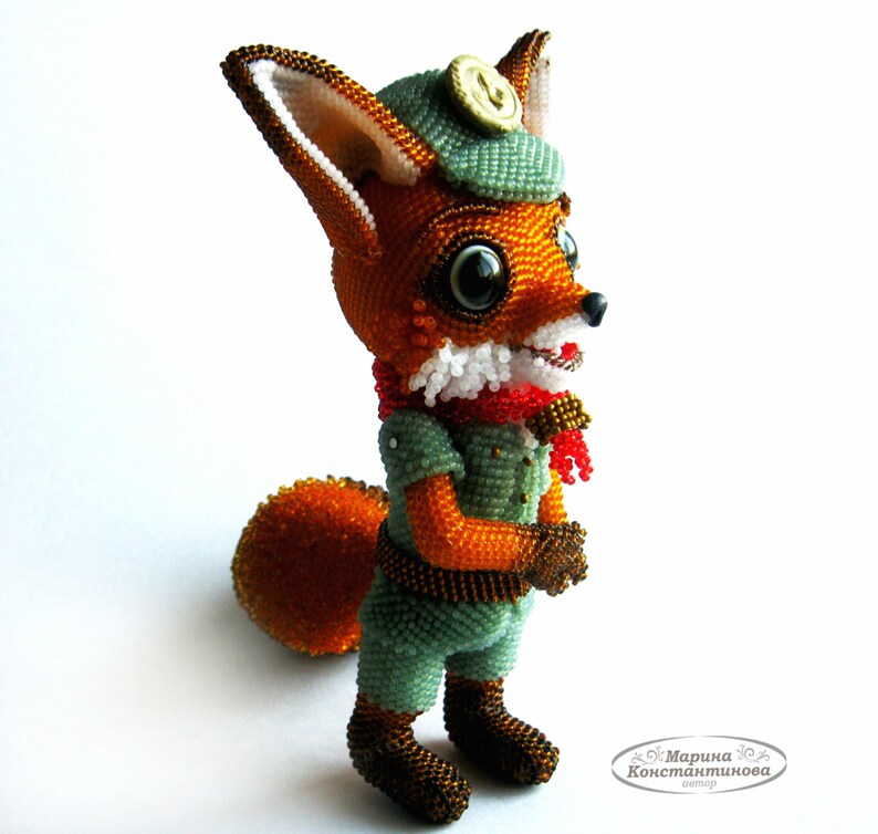 Pattern beads/Tutorial a fox Beaded a fox How to a fox Schemes Etsy