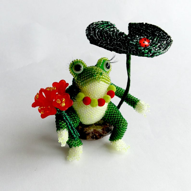 Pattern a frog/ Tutorial a frog Beaded animal Beaded a frog Etsy