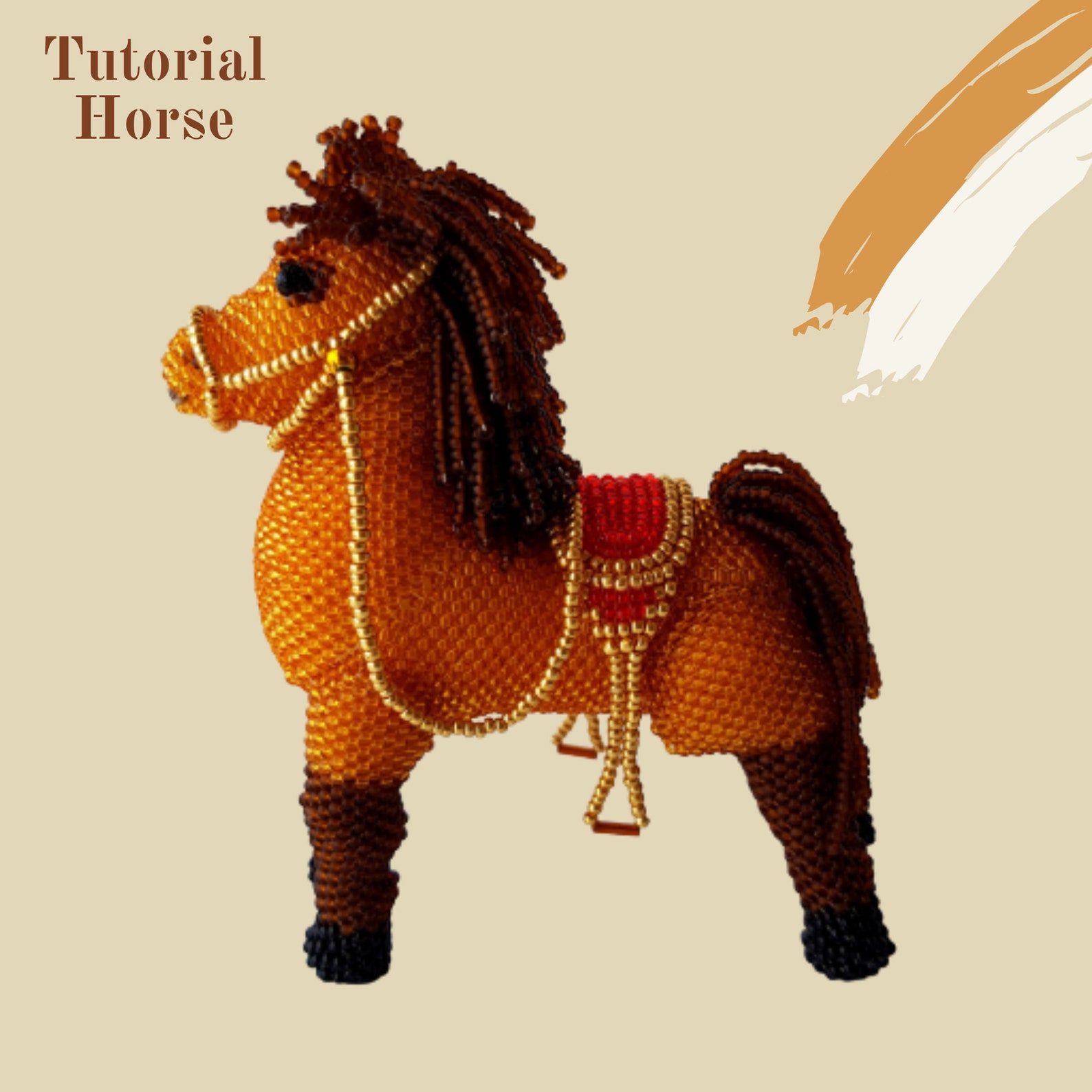 Pattern beads a Horse/Tutorial animal 3 D Bead toys How to Etsy