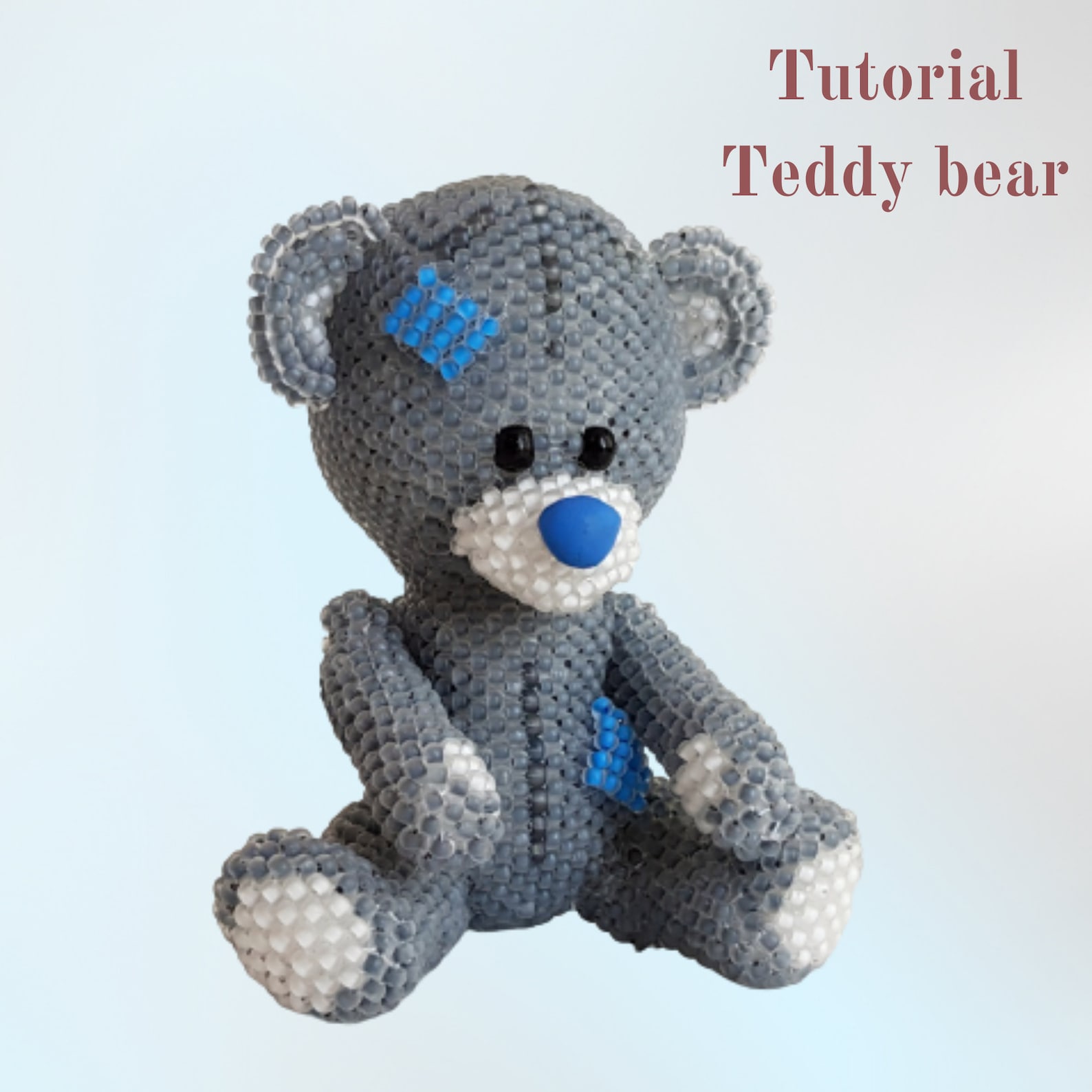 Pattern a Teddy bear/Tutorial Bead toy 3 D PDF How to make a Etsy