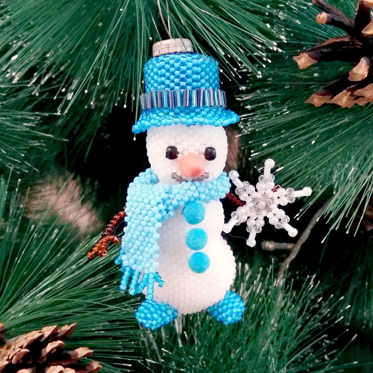 Pattern a Snowman/Tutorial How to make a beaded stuffed | Etsy