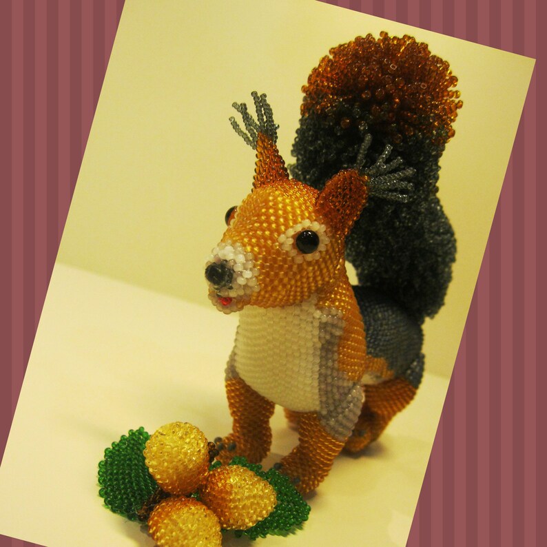 Pattern/Tutorial a squirrel Bead toys How to make Stuffed Etsy