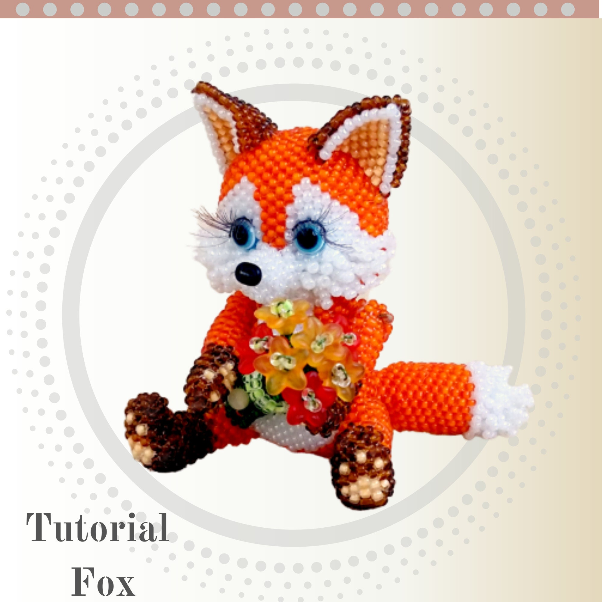 a fox Beaded How to make a stuffed red fox from beads and peyote stitch 3D ...