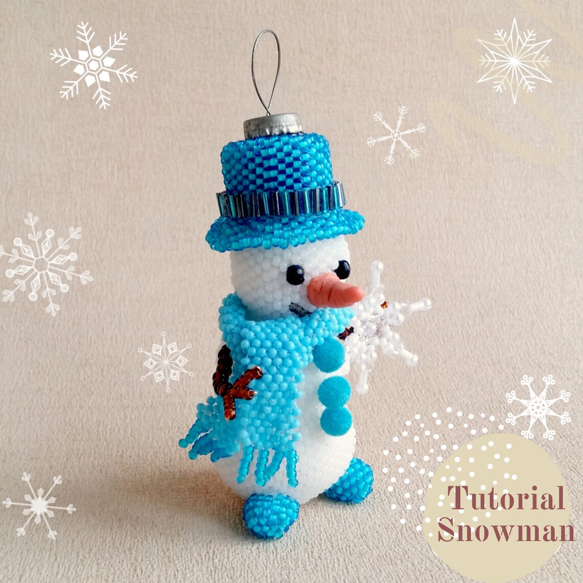 Pattern a Snowman/Tutorial How to make a beaded stuffed | Etsy