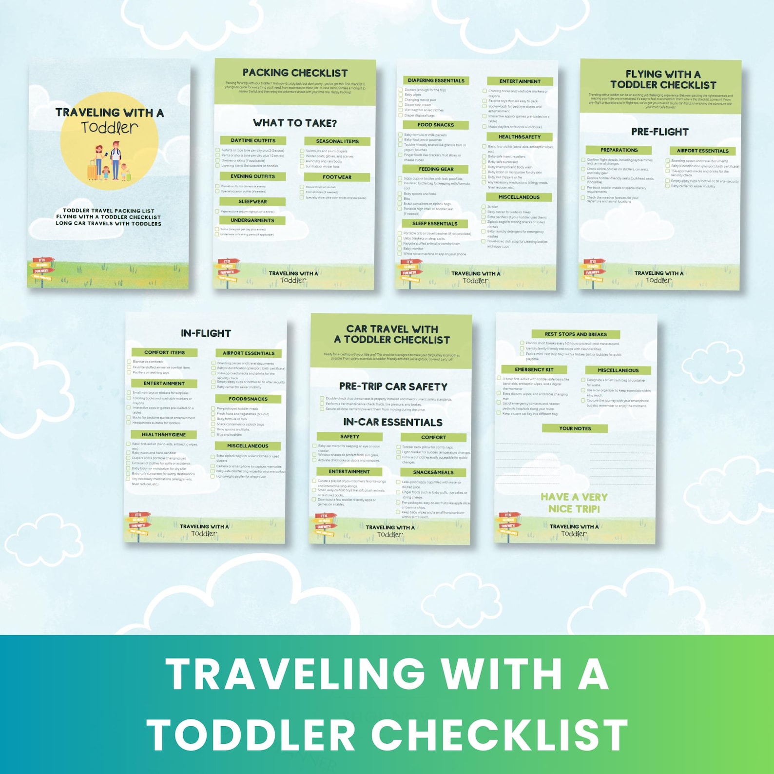 Traveling With A Toddler Checklist, Printable Toddler Travel Essentials
