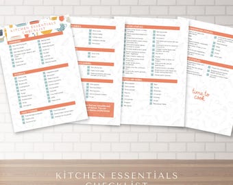 Lista di controllo degli elementi essenziali della cucina, stampabile in formato digitale (PDF)