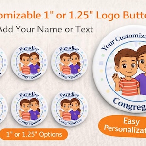 1 Zoll oder 1,25 Zoll Button Pins Anpassbare Caleb und Sophia Kindergeschenke - JW Sterling
