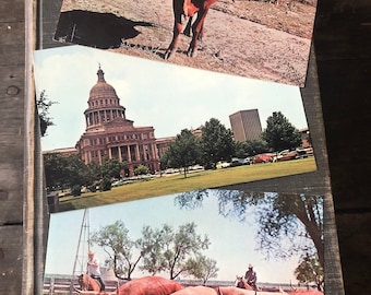 Set of 3 Vintage 1950/1960's Texas Post Card Souvenirs