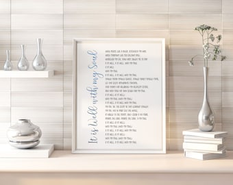 It Is Well With My Soul Print | Christian Hymn Lyrics (Digital Download)