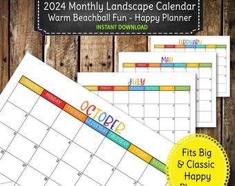 2025 Monthly Landscape Planner – Beachball Design (Digital Download)