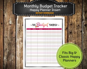 Printable Monthly Budget Planner – Big & Classic Happy Planner (Digital Download)