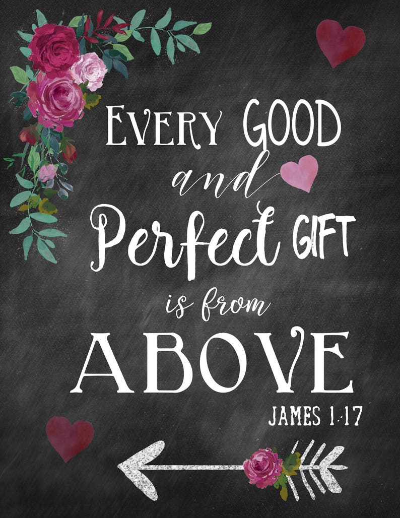 Bible verse printable scripture print james 1 17 every good etsy