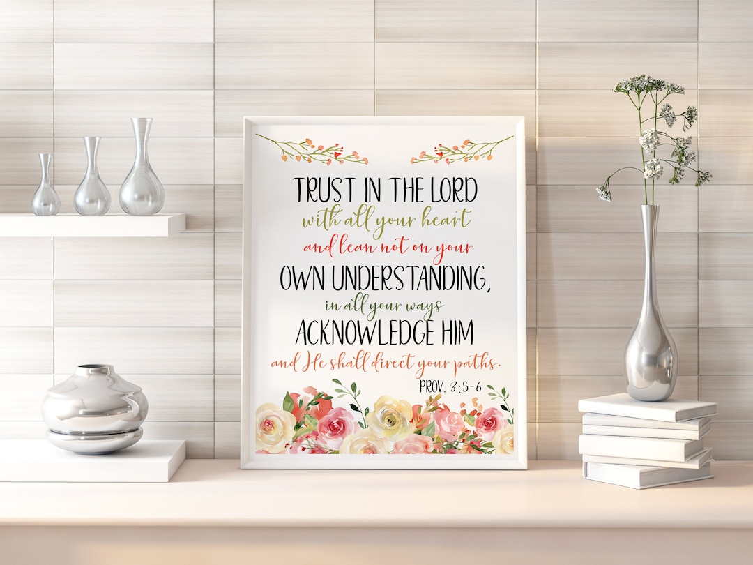 WALL ART Printable Bible Verse Proverbs 356 Trust in the Lord NKJV