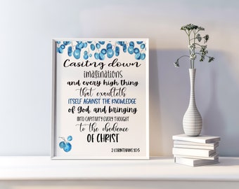 Bible Verse Art | Casting Down Imaginations KJV (Digital Download)