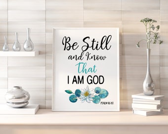 Be Still and Know Bible Verse Art | KJV Scripture Print (Digital Download)