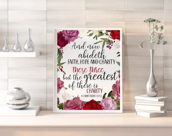 WALL ART | Printable Bible Verse | Large Art Prints | KJV | Inspirational Quote | Home Decor | Bathroom Art | Bedroom Art | Art Print
