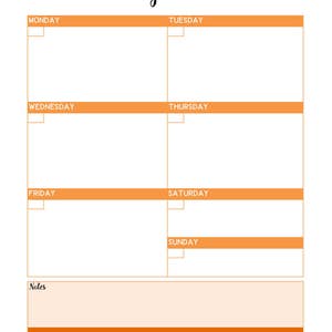 PRINTABLE Weekly Blank Planner Pages Planning Calendar Big - Etsy