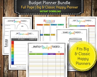 PRINTABLE Monthly Budget Planner Finance Bundle /  Bill Payment savings Vacation Planner / Big & Classic Happy Planner  - INSTANT  DOWNLOAD