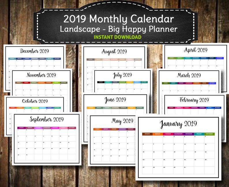 2019 PRINTABLE Calendar / 2019 Wall Calendar Webpages Insane Vibrant Exciting Calendar / Substantial Joyful Planner Increase/ 12 Thirty day period - Fast Obtain photo about Fun Printable Calendar named 2019 PRINTABLE Calendar / 2019 Wall Calendar Web pages Outrageous Colourful Pleasurable Calendar / Huge Pleased Planner Increase/ 12 Thirty day period - Instantaneous Obtain