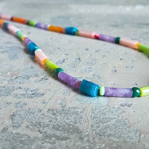 Multigemstone necklace, colorful bohemian necklace, Summer boho stone, Colorful Beaded , unique multistone, Spring necklace, Sundance beaded