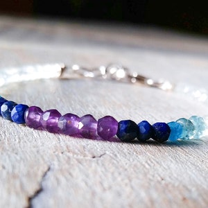 Stackable Beaded January Birthstone Ombre Stone Multicolor Red and Orange,Shaded Gradient Bracelet Carnelian Garnet bracelet Sunset