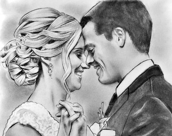 Cadeaux personnalisés pour les jeunes mariés, cadeaux de mariage pour les couples qui ont tout, dessin de portrait de couple