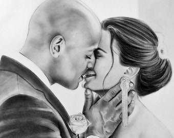 Drawing from Photo, 1 year anniversary Gift for boyfriend, cute gifts for him, Custom sketch, Charcoal portrait