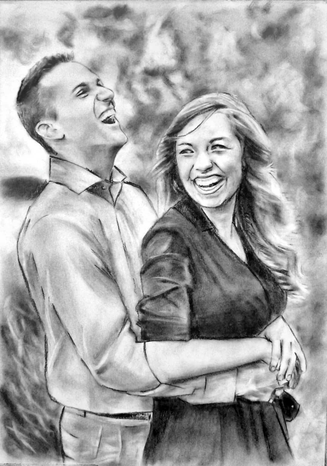 Wedding Anniversary Gift for Couple, Custom Portrait Drawing, 1st Anniversary Gift for Wife