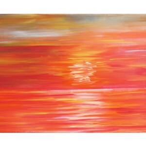 Sonnenuntergang Kunst Großes Acrylgemälde Moderne Kunst Lebendige Farben Orange Sonnenuntergang große Leinwand Kunst Wandkunst Sonnenuntergang Malerei abstrakte Kunst