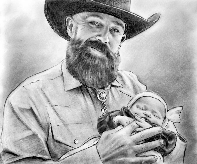 Charcoal Portrait drawing Personalized Birthday gift Custom Portrait From photo Custom sketch Portrait drawing Art from picture Wedding gift image 7