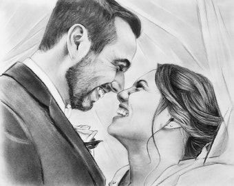 Wedding gift from bride to Groom, Anniversary gift for Men, Unique Proposal gifts for her, Custom sketch Art