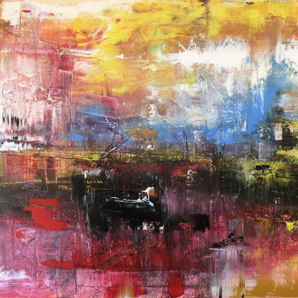 Large modern painting, original abstract art, contemporary acrylic art