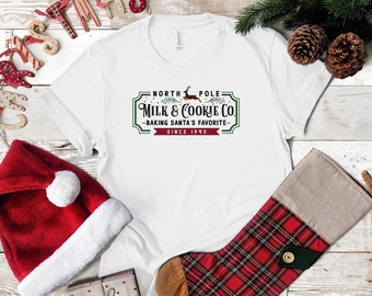 North Pole Cookie Company T-Shirt, Christmas Shirt, Xmas Party Tee, Plus Size Christmas Shirt, Grandma Xmas, Baker Shirt, Christmas Cookies