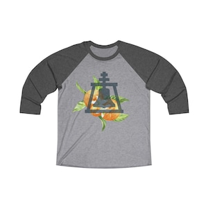 Riverside Raincross  Unisex Tri-Blend 34 Raglan Tee, Plus Size Shirt, Riverside Bell T-Shirt