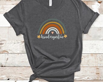 Kindergarten Teacher Shirt, Rainbow Teacher Shirt, Kindergarten Teacher Tshirt, Kindergarten Crew Tee,  Kindergarten Shirt, Kinder Crew