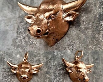 Pendant Bull's Head Bronze Zahario