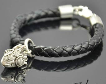 Braclet Biomechanical Heart Silver