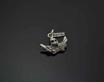 Pendant Skull with Wings Silver