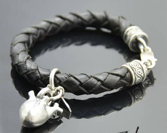 Bracciale Anatomico Grande Cuore Argento