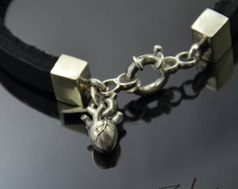 Bracciale Cuore Anatomico Argento