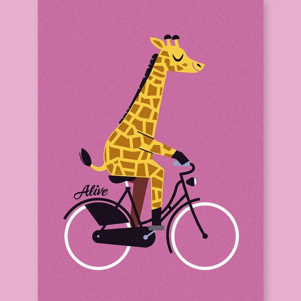 Postkarte Giraffe Grußkarte / Postkarte / Geschenkkarte / Kunstdruck
