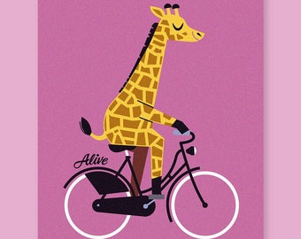 Carte postale Girafe Carte de vœux / Carte postale / Carte cadeau / Tirage d’art