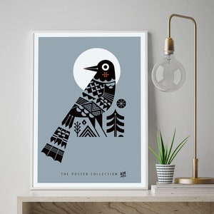 THE CROW Kunstdruck Print Poster Fine Art DIN A2 42x59,4 Wanddeko, Bild, Artwork, Krähe, Retro, Krähe Poster