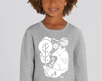 WHITE WOLF Longsleeve Sweatshirt Kids Jungs Mädchen Wolf